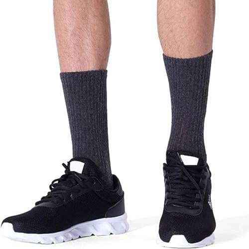 Mens Cushioned Crew Socks 5 Pairs White Low-Cut