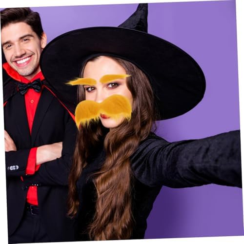 1Set Halloween Fake Mustache and Eyebrows for Cosplay and Parties