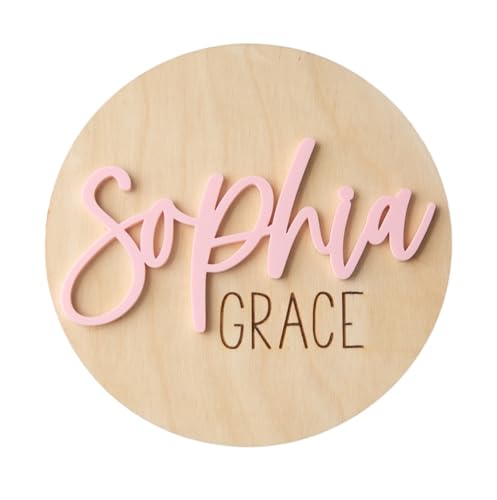 Personalized Newborn Announcement Sign - Double Sided Wooden Birth Sign