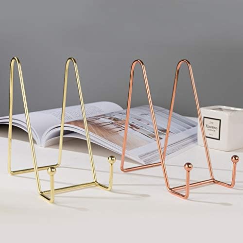 STOBOK Rose Gold Iron Photo Display Stand 1
