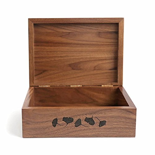 Ginkgo Leaves Wood Keepsake Box for Personalized Gifts