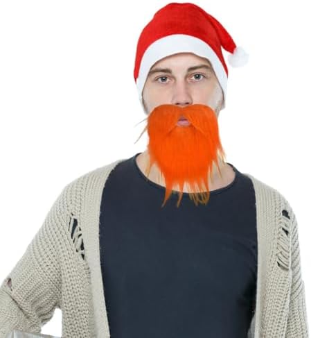 ikasus Orange Fake Beard Mustache Costume for Kids and Men
