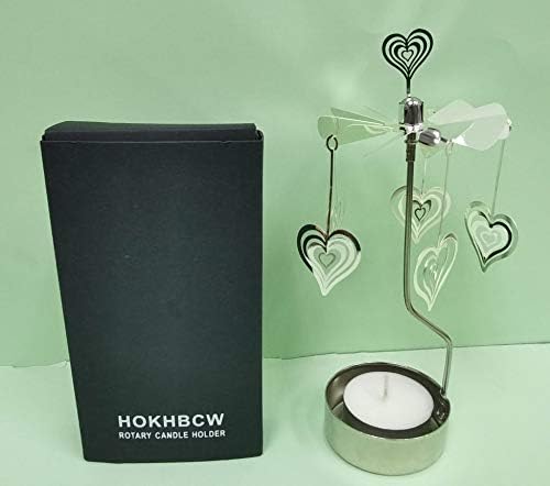 Rotary Candle Holder Spinning Metal Heart Gift