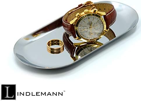 LINDLEMANN Crystal Perfume Organizer Tray 10in Gold Round