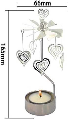 Rotary Candle Holder Spinning Metal Heart Gift