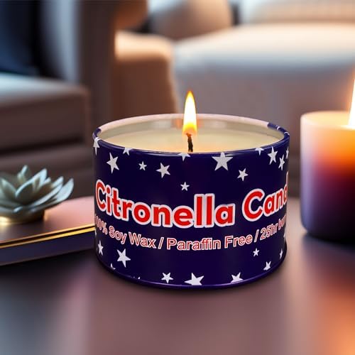 4 Pack 4 Oz 25 Hour Citronella Candles with National Flag Design