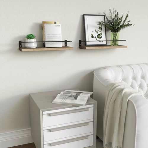 RICHER HOUSE Floating Bathroom Shelves Set of 2 Carbonized Black
