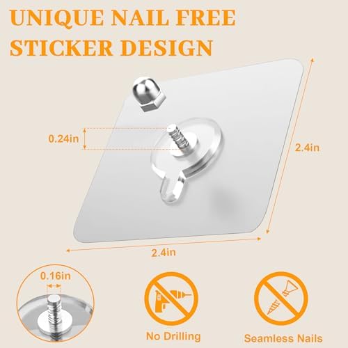 4-Pack Floating Shelves Wall Storage with Adhesive Hooks