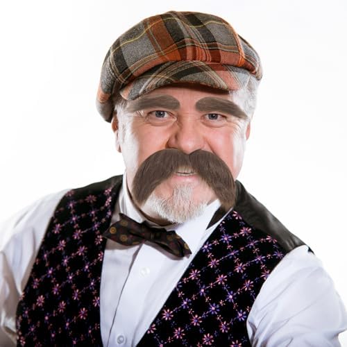 2 Sets Fake Mustache and Eyebrows for Costume