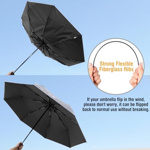 G4Free UPF 50 Travel Umbrella 42 Inch Windproof Auto Open Close