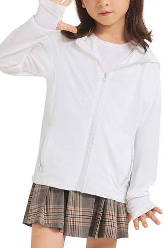 Fdqin Kids UPF50 Sun Protection Hoodie for Girls Boys