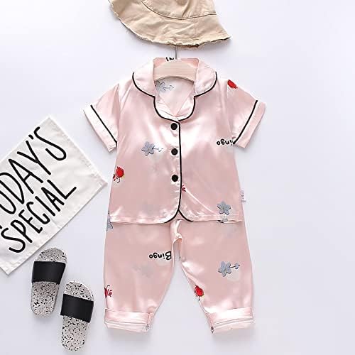 Toddler Silk Satin Short Sleeve Set for Boy Girl