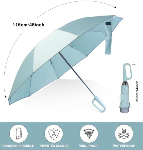 QWB TUMAAOTU Inverted Umbrella with Carabiner Handle