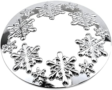 Silver Snowflake Jar Candle Topper with 28 Diameter