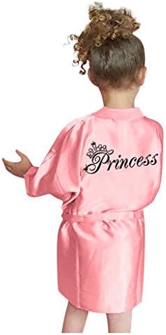 Soft Silky Satin Robes for Girls Kids Spa Wedding Pajamas Dress