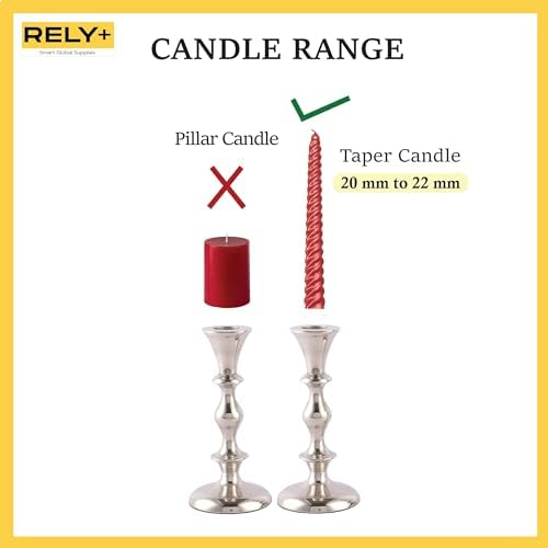 RELY Silver Candle Holder Set of 2