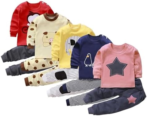 Toddler Baby Boys Girls 2-Piece Outfits Soft Tops and Pants Sets 1