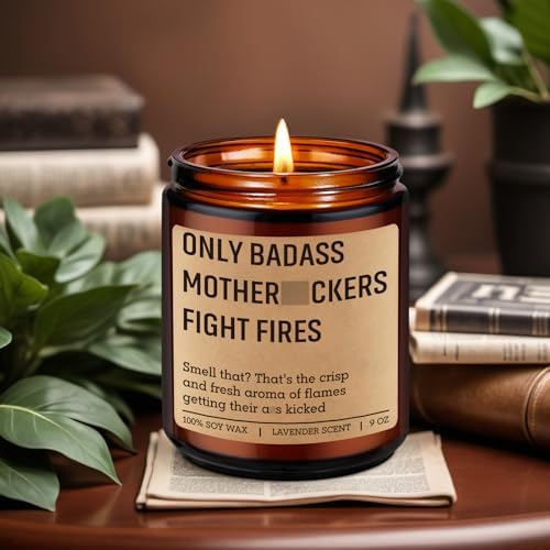 Fairys Gift Candle - Bold Firefighter Humor Lavender Scent