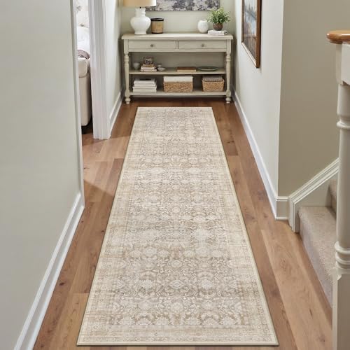 WondRg Distressed Floral Hallway Runner Rug