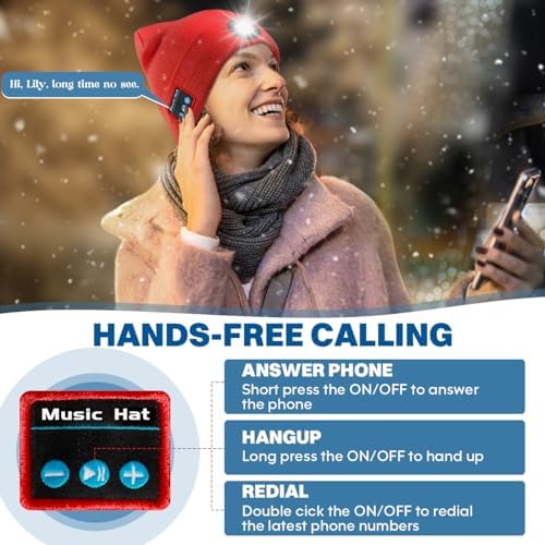 Bosttor Bluetooth Beanie Hat with LED Light