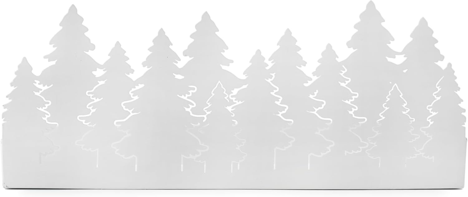 AuldHome Design Christmas Tree Galvanized Tray White