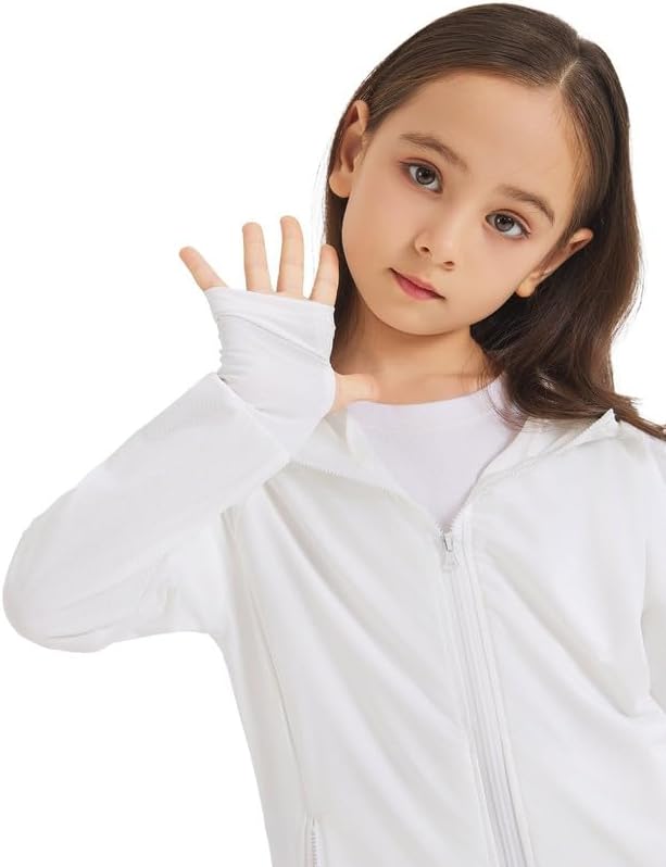 Fdqin Kids UPF50 Sun Protection Hoodie for Girls Boys