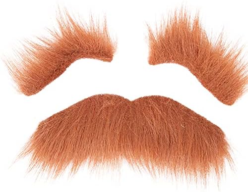 Wnvivi 3pcs Fake Beard Eyebrow Set - Self Adhesive Costume Facial Hair