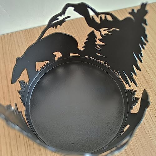 iobiotio Bear and Forest Candlestick Holder