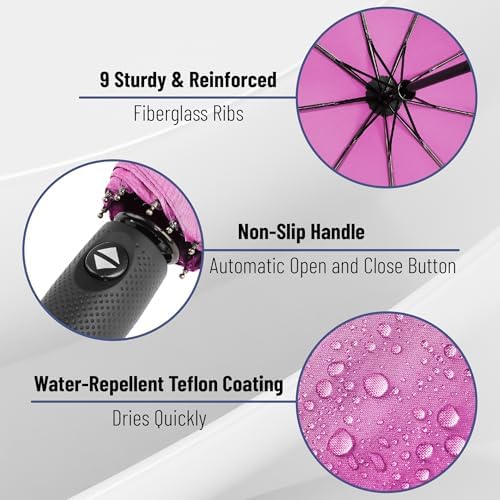 Mr Pen Windproof Travel Umbrella in Violet 1