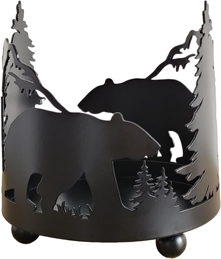 iobiotio Bear and Forest Candlestick Holder