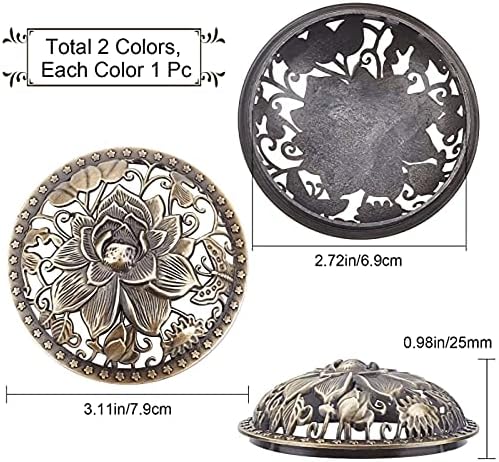 GORGECRAFT 2PCS Bronze Lotus Candle Covers for Jar Candles
