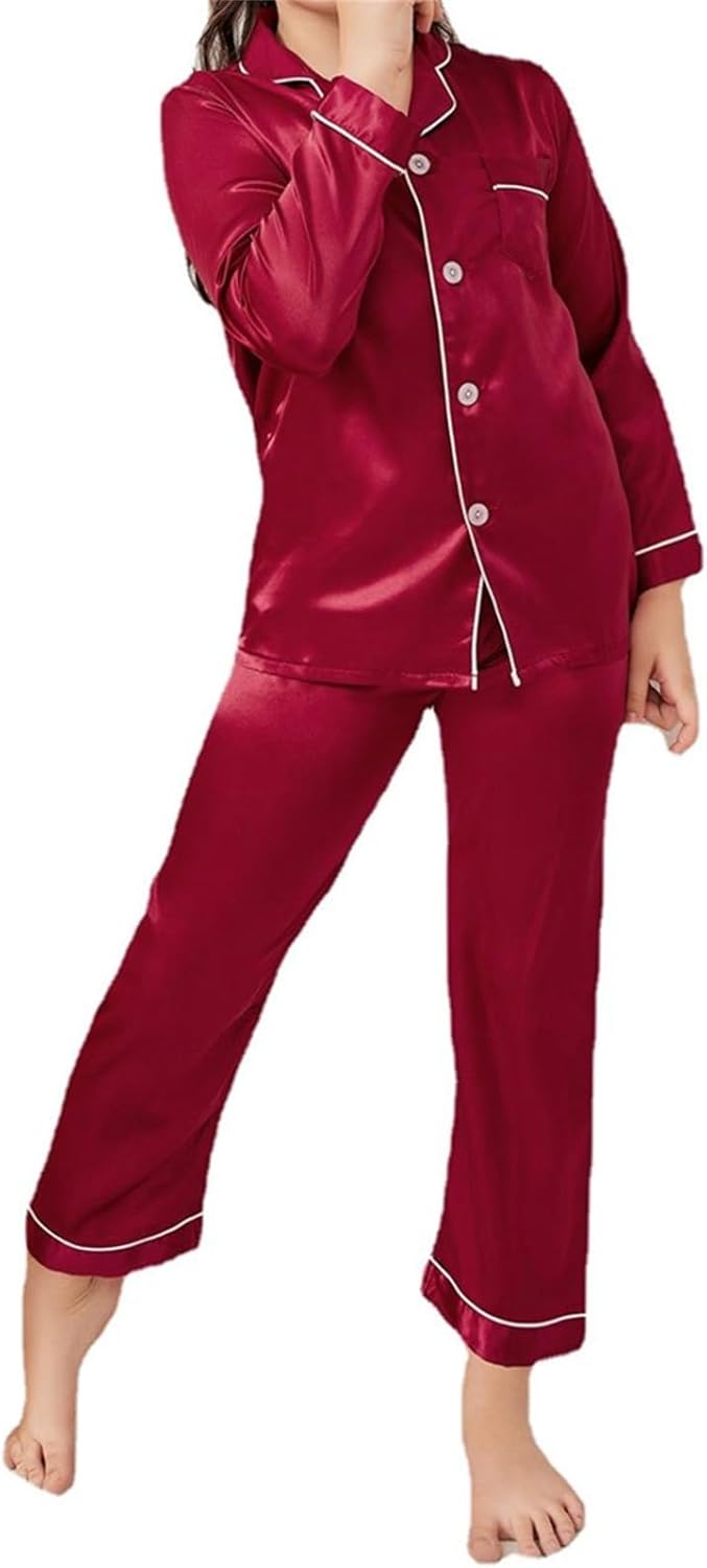 Kids Satin Pajama Set 2Pcs for Boys Girls