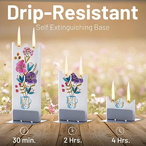 Flatyz Handmade Candle Gift Set with Steel Base