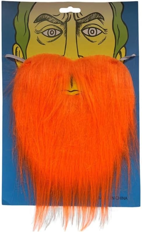 ikasus Orange Fake Beard Mustache Costume for Kids and Men