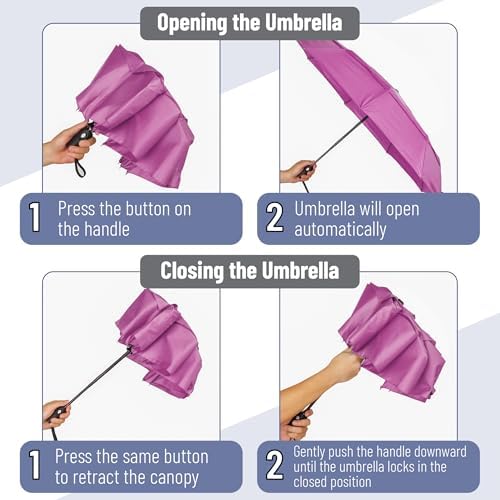 Mr Pen Windproof Travel Umbrella in Violet 1