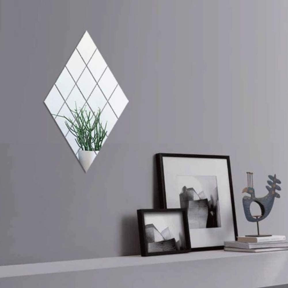 18Pcs Acrylic Mirror Tiles Self-Adhesive Removable Wall Stickers