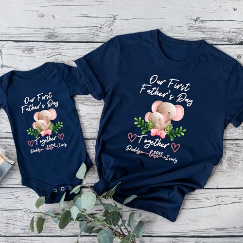 Our First Fathers Day Personalized Matching Shirts Set