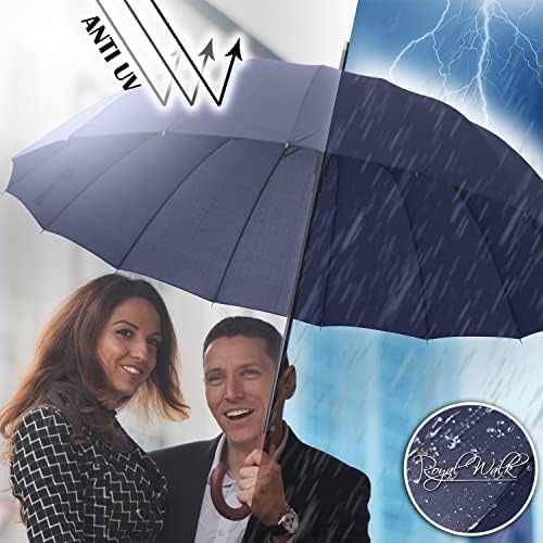 Royal Walk Windproof Large Umbrella 54 Inch Automatic Open for 2 Persons