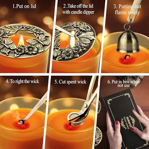 DORAFO 5 in 1 Candle Accessory Set with Gift Box - Bronze