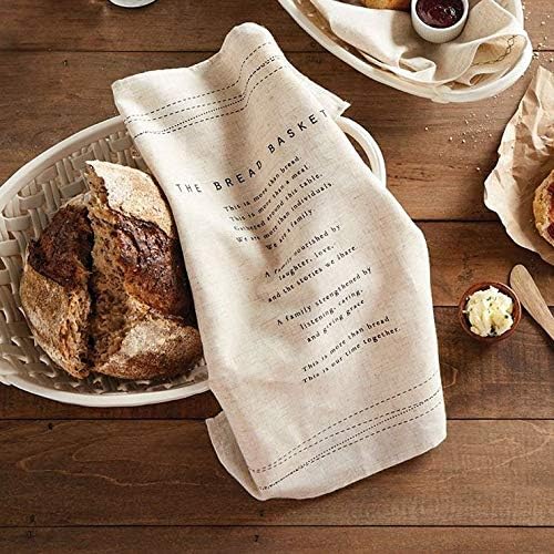 DEMDACO White Bread Basket Ceramic Decorative Bowl With Towel