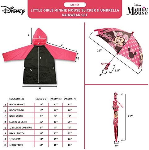Disney Kids Umbrella and Slicker Set for Ages 2-7