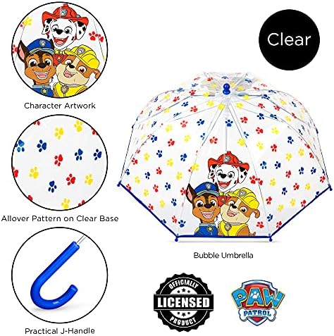 Clear Umbrella for Boys with Paw Patrol Design