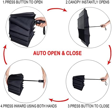 NPCQUN Windproof Travel Umbrella - Compact Lightweight Automatic