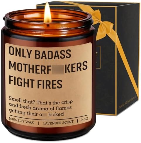 Fairys Gift Candle - Bold Firefighter Humor Lavender Scent