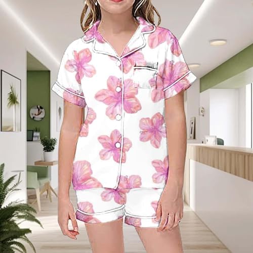 Kids Girls Flower Print Pajamas Set 3-6 Months