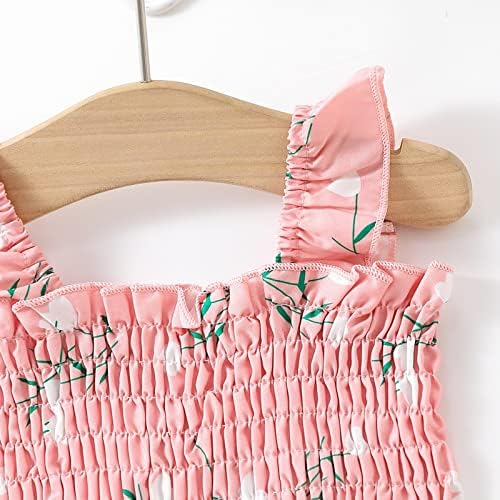 Toddler Girls Floral Print Smocked Outfit Set