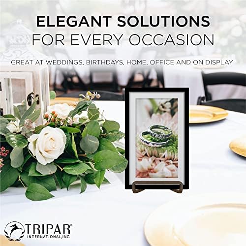 TRIPAR 6-Pack 4-Inch Metal Mahogany Book Holder Stand