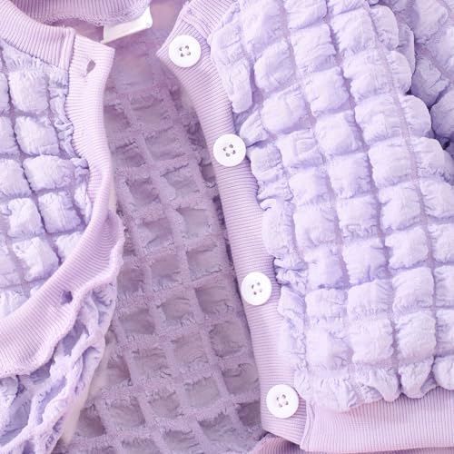 Toddler Girls Floral Print Coats Dress 3PCS Winter Outfit Set