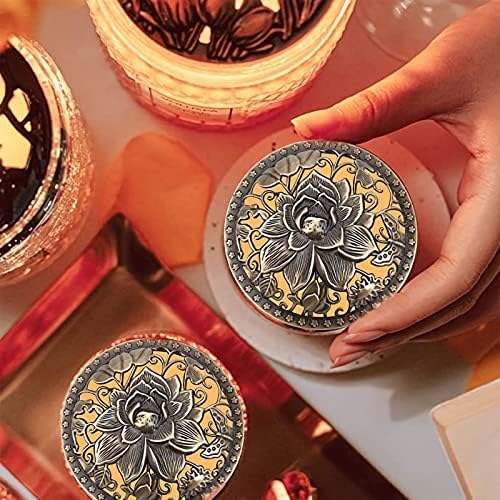 GORGECRAFT 2PCS Bronze Lotus Candle Covers for Jar Candles