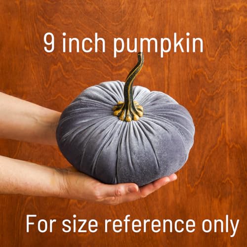 Set of 3 Velvet Pumpkins Baby Shower Decor
